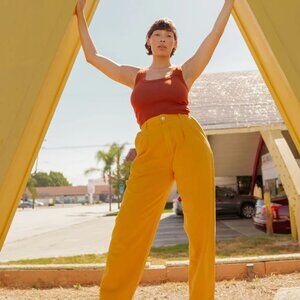 NEVER WORN Big Bud Press Trousers Yellow (XXS)